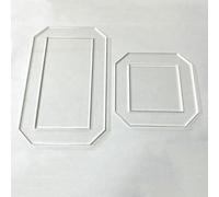 SPANSEE Quilting Templates, 2 Sets: 5" x 2.5" Rectangle & 2.5" Square Acrylic Quilting Supplies for DIY Sewing Crafts