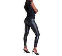 SPANX Assets Red Hot Leggings - Flattering & Comfortable Tummy Control - Faux Leather Leggings - with Shaping Waistband, Black, Large