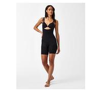 Spanx Everyday Shaping Open Bust Mid Thigh Bodysuit - Very Black, Black, Size 2Xl, Women Black