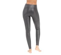 Spanx Womens Very Black Moto Faux-leather Leggings Xs