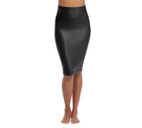 SPANX Faux Leather Pencil Skirt,Very Black,XL