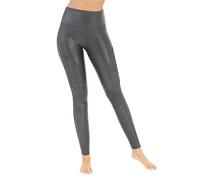 Spanx Womens Very Black Moto Faux-leather Leggings Xs