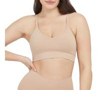 Spanx SPANXsmooth EcoCare Seamless Shaping Longline Bralette - Comfortable Everyday Bralette - Women's Bra with No Underwire - Toasted Oatmeal - Large