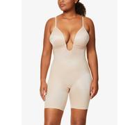 Spanx Womens Beige Suit Your Fancy Plunge Stretch-jersey Body Xs