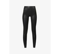 Spanx Womens Black High-rise Faux-leather Leggings Xl