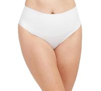 Spanx Women's Cotton Control Thong Panties, White, 1X