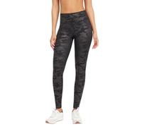 SPANX Women's Faux Leather Camo Leggings ,Matte Blk Camo,XL