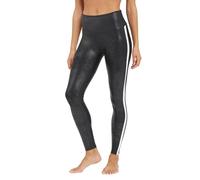 Spanx Womens Faux Leather Stripe Leggings, Very Black/White, L UK