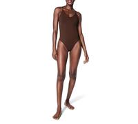SPANX Women's Seamless Power High-Waisted Thong Shapewear Bodysuit, Chestnut Brown, M