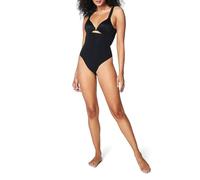 SPANX Women's Seamless Power High-Waisted Thong Shapewear Briefs, Very Black, L