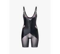 Spanx Womens Spanxshape™ Satin-X™ Open-Bust Mid-Thigh Bodysuit Very Black XS