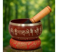Spanzo Creation® Tibetan Singing Bowl For Meditation Sound Bowl Handcrafted in Nepal for Yoga, Chakra Healing, Mindfulness and Stress Relief Singing Bowl with Mallet (Stricker)