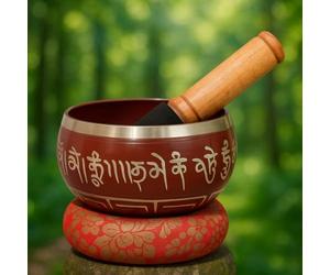 Spanzo Creation® Tibetan Singing Bowl For Meditation Sound Bowl Handcrafted in Nepal for Yoga, Chakra Healing, Mindfulness and Stress Relief Singing Bowl with Mallet (Stricker)