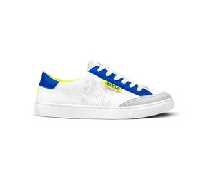 Sparco 0012B3BAGF S-Time Casual Sneaker Eco-Leather White Light Blue Yellow 43