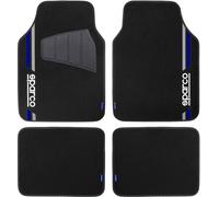 SPARCO 4 Universal Black And Blue Carpet Floor Mats 2 Front With Logo