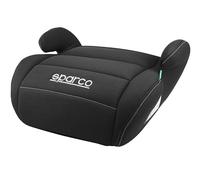 Sparco Child Car Seat Booster Black i-Size for Boys and Girls. Approved ECE R129/03 125-150 cm. with 2.5 cm Washable Cover. Made of High Resistance ABS
