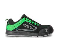 SPARCO Cup S1p, Unisex Sparco Lightweight Safety Shoes, Black Green, 5 UK