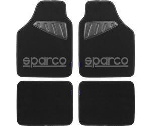 Sparco DO SPC1902 Set 4 Pieces Universal With Scuff Left/Right Logo Grey Black Carpet