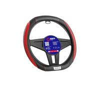 Sparco Flat Base Steering Wheel Cover, Black and Red, 35 cm | Non-slip, Ergonomic, Sporty Design | Compatible with Peugeot 208, 308, 508, 2008, 3008, 5008 | Quick Installation