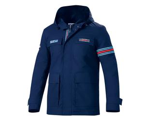 Sparco Rally Martini Racing Mens Field Jacket Navy Waterproof Coat with Hood