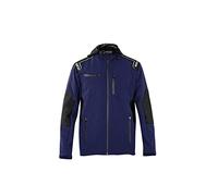Sparco Seattle Softshell Jacket with Hood with Multiple Pockets, Navy Blue, multicoloured, 42/50 EU