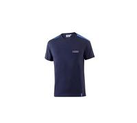 Sparco - Sparco Martini-R Top T-Shirt - Woven Stripes and Martini Racing Patch - Cotton Stretch Jersey - Elegant Blue - Size 3XL - Blue