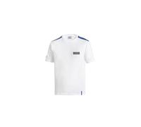 Sparco - Sparco Martini-R Top T-Shirt - Woven Stripes and Martini Racing Patch - Stretch Jersey 95% Cotton - Sports Car Style - Size XL - White