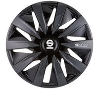 Set 4 hubcaps 13" inches wheel cover car Lazio SPC1391BKGR black gray SPAR