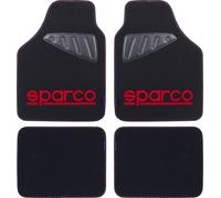 SPARCO Universal Floor Mats Set Car Carpet Black/Red Polyester