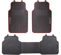 SPARCO SPCF500RD Set of 3 Universal Floor Mats with Rear Bridge for Car Model F