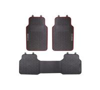 SPARCO SPCF500RD Set of 3 Universal Floor Mats with Rear Bridge for Car Model F500, Color Black/Red