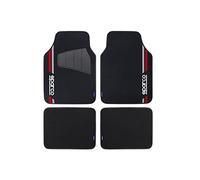 SPARCO SPCF508RD Set of 4 Black Red Rugs