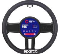 SPARCO SPS113 Steering wheel cover 'Flat Bottom' Black - compatible with Citroën/Peugeot/Renault/Toyota/Volkswagen