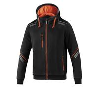 Sparco Tech Hoodie - Full Length Zip, Reflective Detail, Cotton Rich