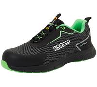 Sparco Traction, Unisex Adult Safety Shoes, Black Green Fluo, 9 UK