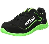 Sparco Unisex Adults Teamwork Scarpa Antinfortunistica Da Lavoro-Bassa PER Uomo E Donna-Nitro-S3 SRC Fire and Safety Boot, Nero/Verde, 12 UK