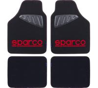 SPARCO Universal Floor Mats Set Car Carpet Black/Red Polyester