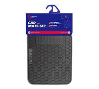 Sparco Universal Floor Mats, Set of 3 with Rear Bridge, Black/Grey, SPF500GR