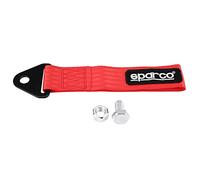 Sparco Universal High Strength Tow Rope for Racing Car Front Rear Bumper Towing Hook (Red)
