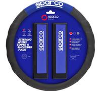 SPARCO Universal Steering Wheel Cover Seat Belt Pad SPC1111KAZ Blue Black Padded