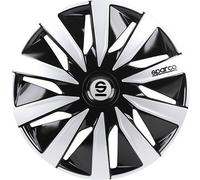 Sparco SPC1591BKSV Wheel covers Lazio 15-inch, Black/Silver
