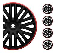 Sparco Wheel Covers Bergamo - 14-inch - Black/Red - Set of 4 pieces