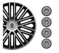 Sparco Wheel Covers Bergamo - 15-inch - Silver/Black - Set of 4 pieces