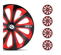 Sparco Wheel Covers Sicilia - 15-inch - Black/Red/Carbon - Set of 4 pieces