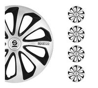 Sparco Wheel Covers Sicilia - 15-inch - Silver/Black/Carbon - Set of 4 pieces