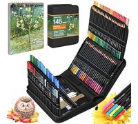 Spardar 145 Piece Colouring Pencils, Colouring Pencils for Adults with 120 Coloured Pencils, Charcoal Pencils, Graphite Pencil and Storage Bag & Sketchbook, A4, Suitable for Beginners & Artist