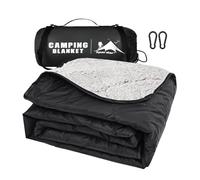 Spardar Camping Blanket, 78.7 x 55.1 in Waterproof Extra Thick Fleece Travel Blanket with Portable Storage Bag, Carabiner Clip Ideal for for Camping, Outdoors and Sporting Events