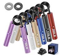 Spardar Grip Strength Trainer, 6 Pack Metal Hand Grip Strengthener (50-200LB), with Anti-Slip Pattern, 6 Rolls of Grip Tape & 2 Silicone Ringsfor Rehabilitation & Strength Training & Progress
