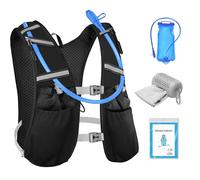 Spardar Hydration Backpack, Small Lightweight Running Backpack, Including 1.5L Water Bag, Raincoat, Towel, Suitable for Hiking, Trail Running, Cycling, Marathon, Climbing