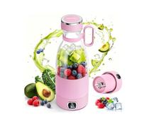 Spardar Portable Blender 350ML, Portable Smoothie Blender with Smart LED Display, with 6 Stainless Steel Blades, 3000mAh Rechargeable USB Mini Blender for Protein Shakes, Frozen Fruit, Pink